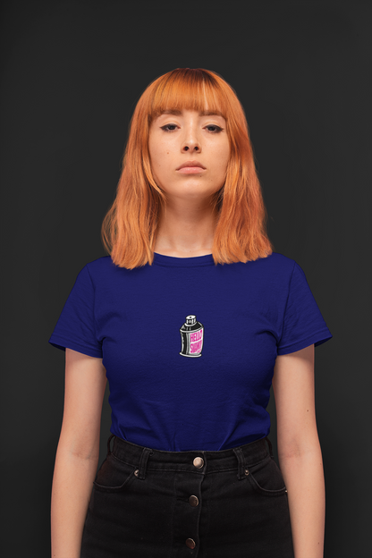 Hs spre half sleeve navy blue round neck t-shirt for women by hello swanky - s