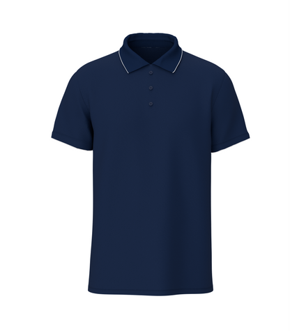Solid Unisex Premium Navy Blue Polo T-Shirt