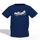 Cow's Mooo Graphic Kid’s Navy Blue Round Neck Printed T-Shirt