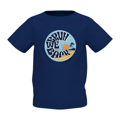 Bruh We Back Graphic Kid’s Navy Blue Printed T-Shirt
