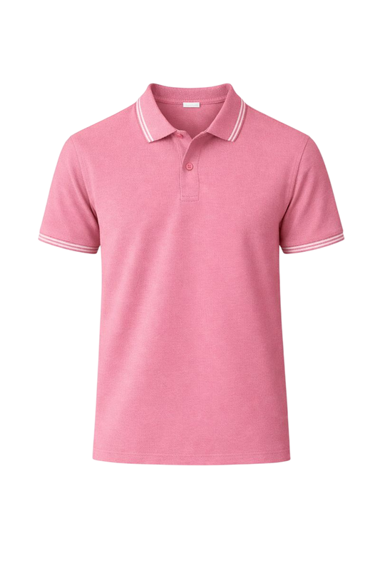 Bulk Unisex Onion Pink Polyester Polo T-Shirt