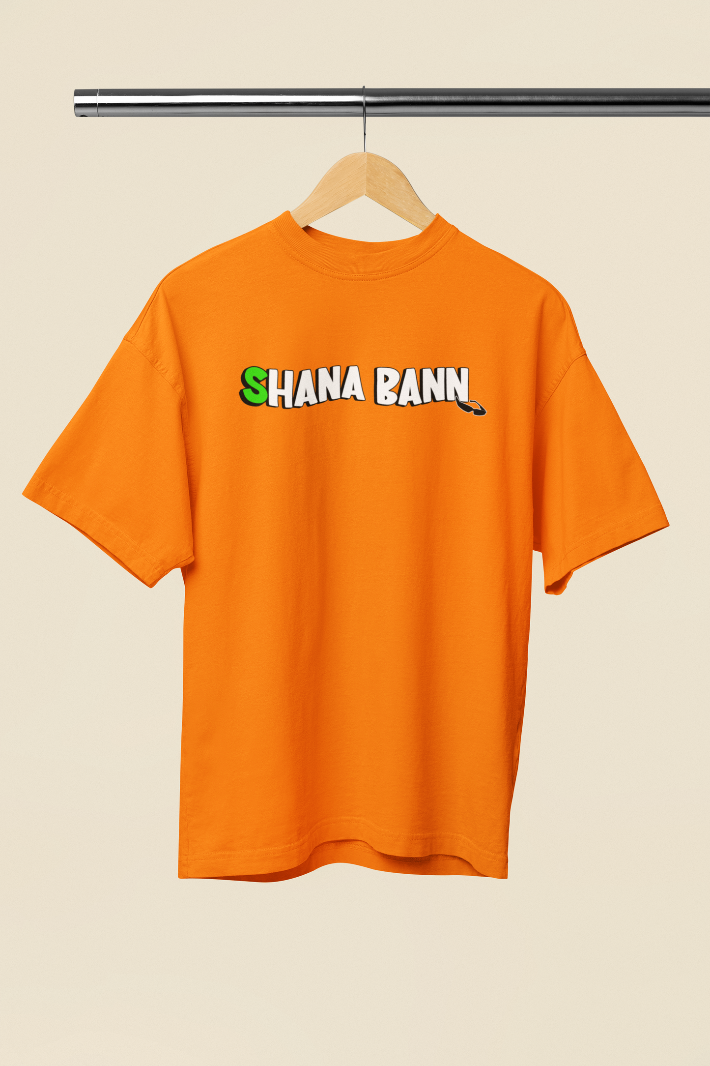 Shana Ban Graphic Orange Oversized Unisex T-Shirt Vibrant Casual Wear