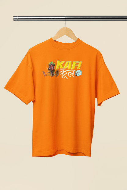 Kafi Cool Orange Oversized Unisex T-Shirt | Desi Graphic