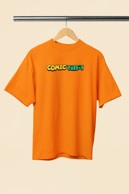Comicstan Graphic Orange Oversized Unisex T-Shirt Desi Graphic