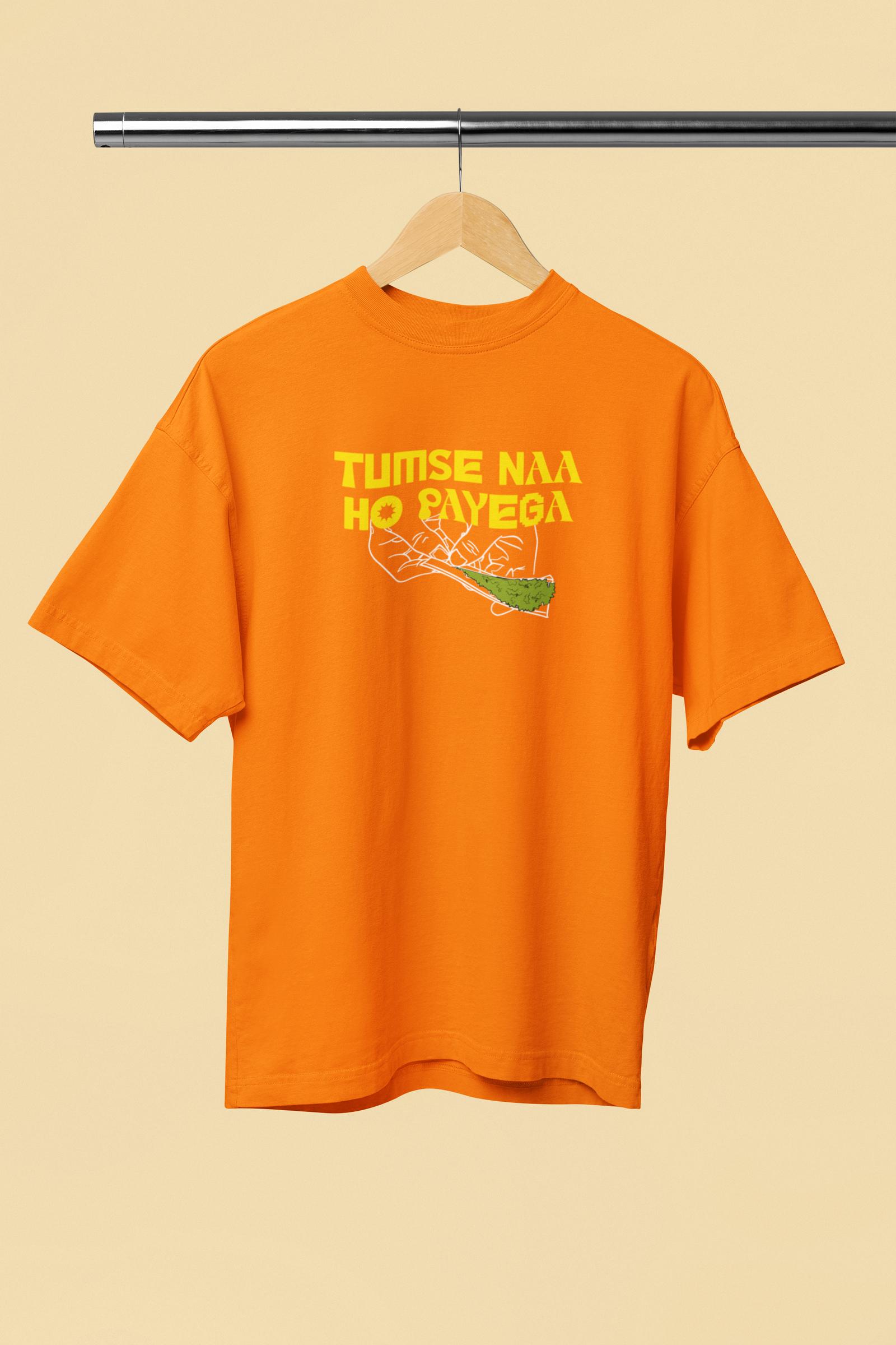 Tumse Na Ho Payega Orange Oversized Unisex T-Shirt Desi Style