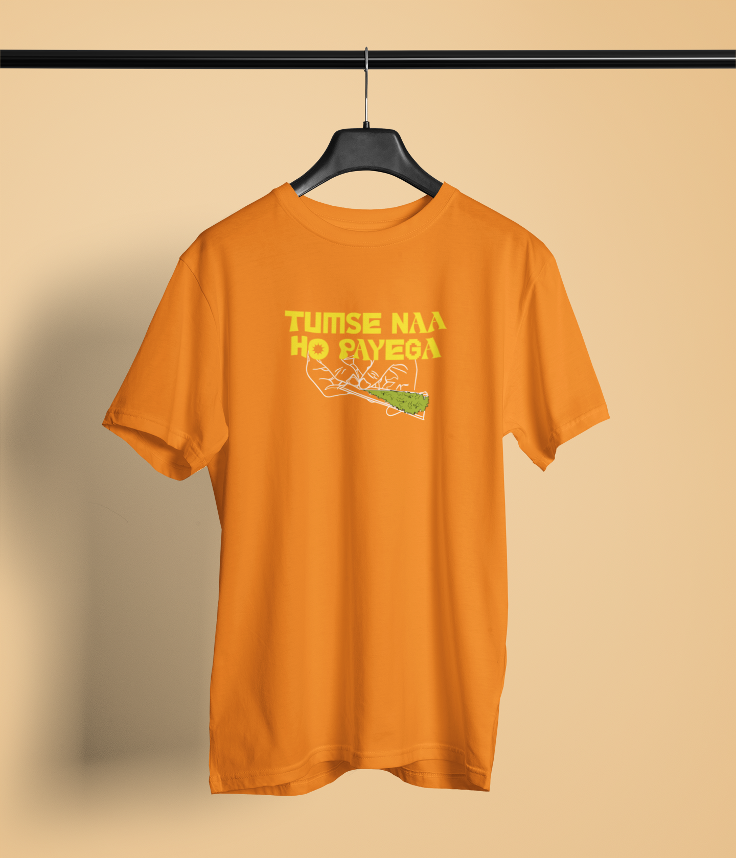 Tumse Na Ho Payega Unisex Orange Round Neck T-Shirt for Men