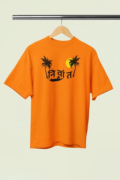 The Nivant Oversized Unisex T-Shirt Marathi Graphic Style Fit