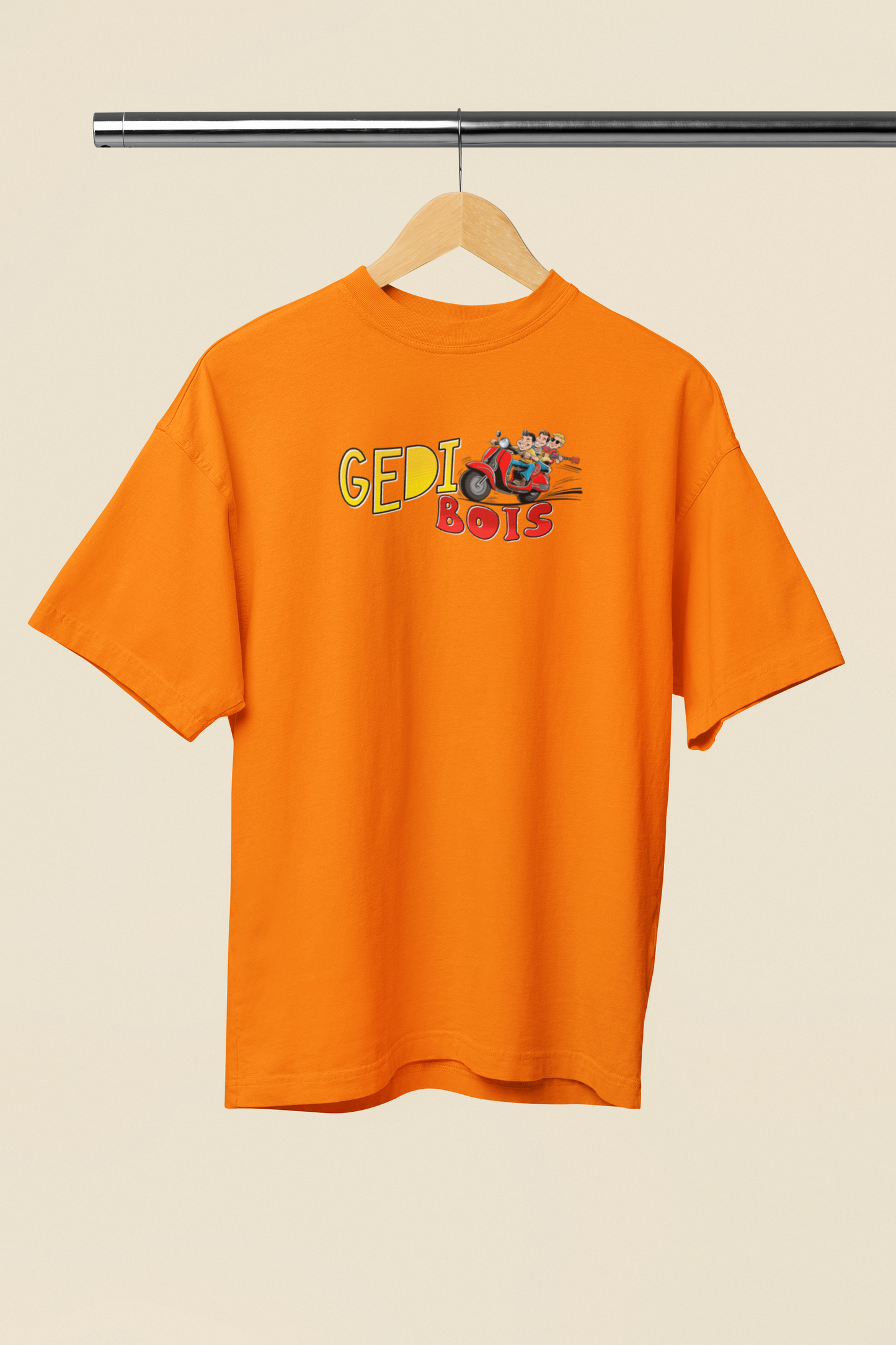 Gedi Bois Graphic Orange Oversized Unisex T-Shirt – Trendy