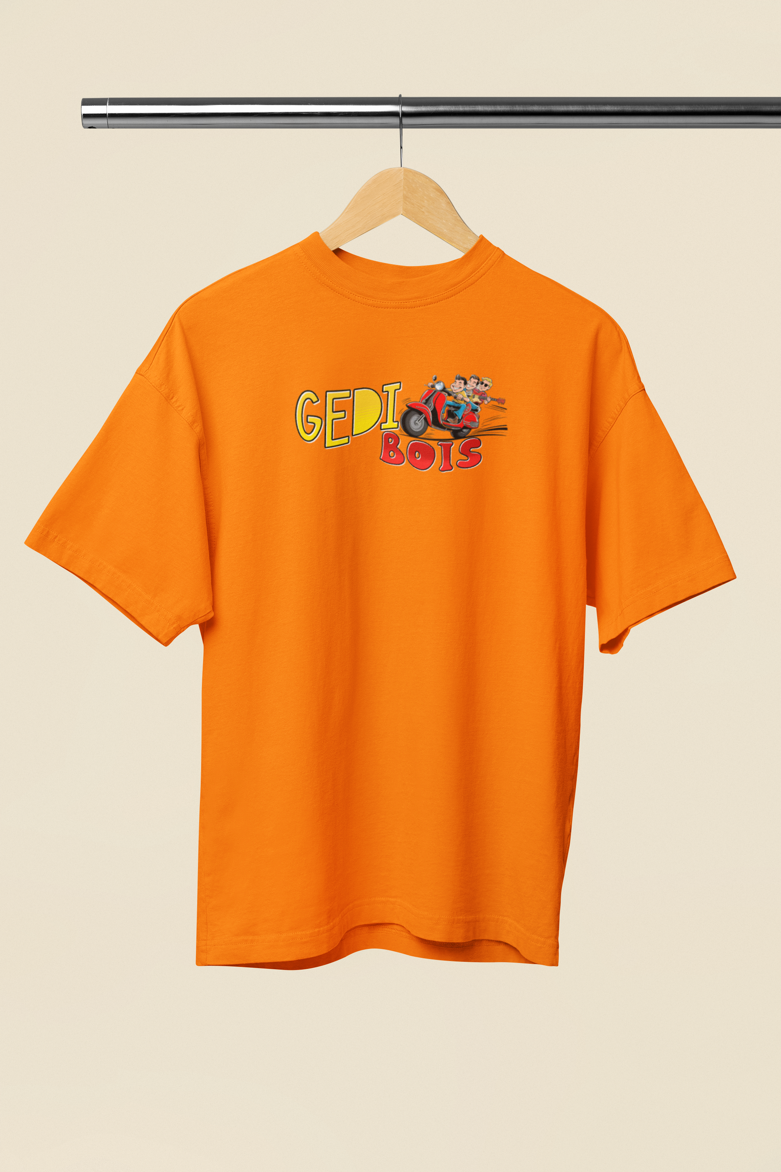 Gedi Bois Graphic Orange Oversized Unisex T-Shirt – Trendy