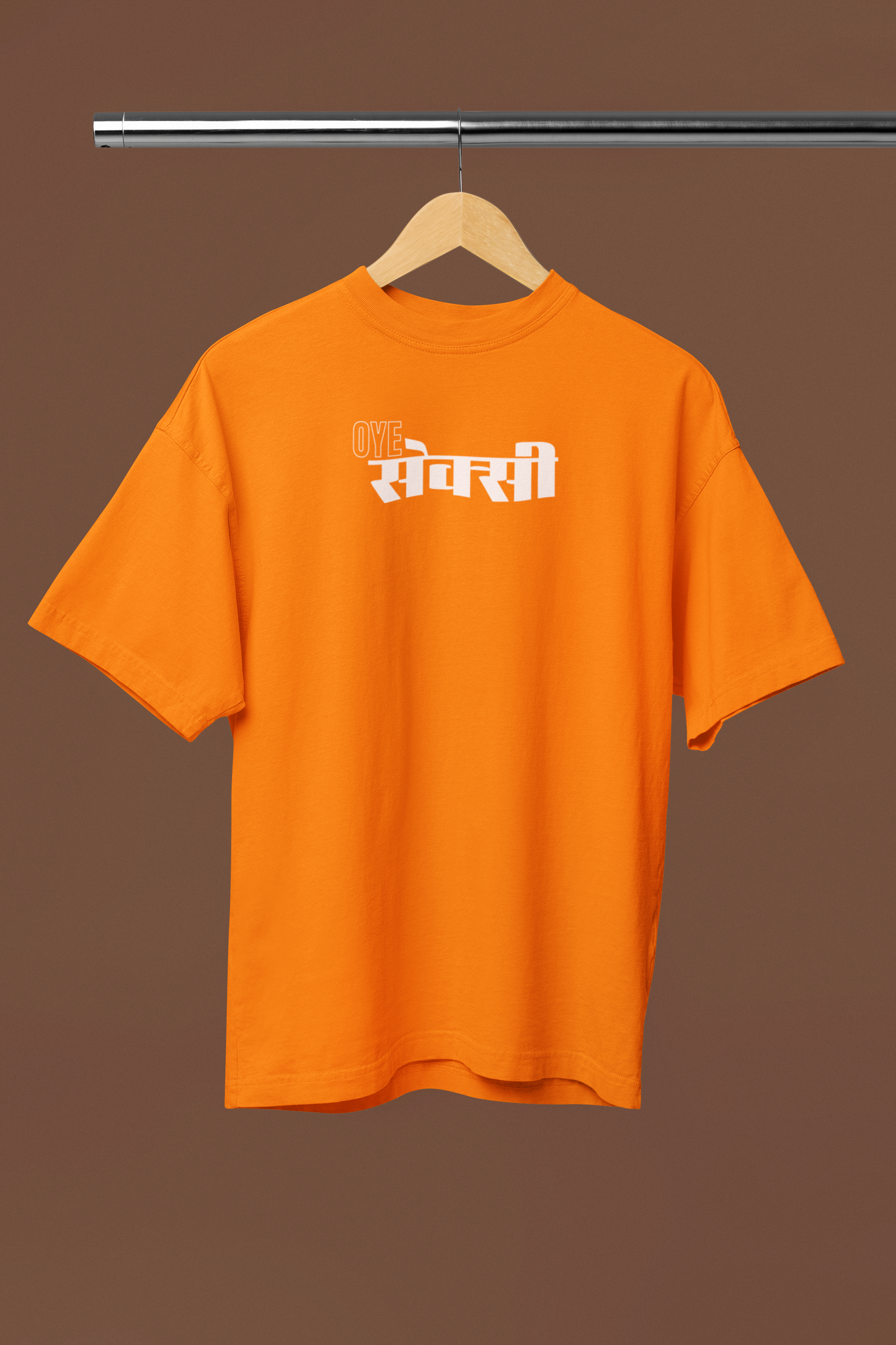Oye Sexii Graphic Desi Orange Oversized Unisex T-Shirt