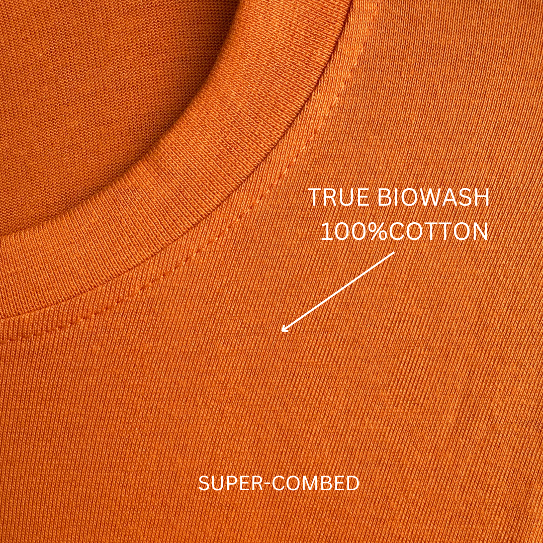 The love language half sleeve orange round neck t-shirt for women by hello