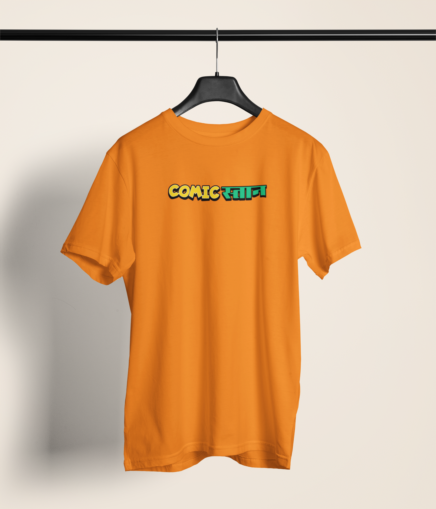 Comicstan Unisex Orange Round Neck T-Shirt Desi Graphic