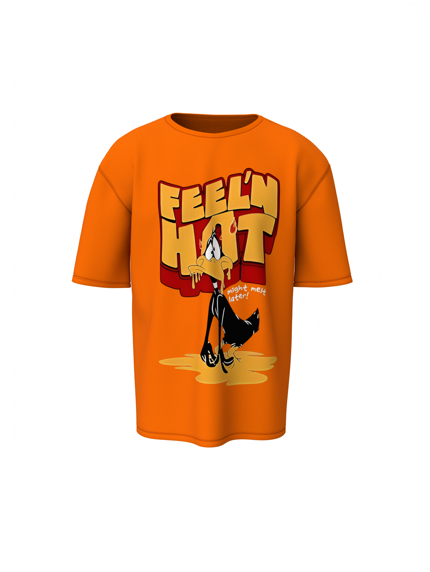 Duck Orange Cartoon Oversized T-Shirt Stylish Everyday Wear