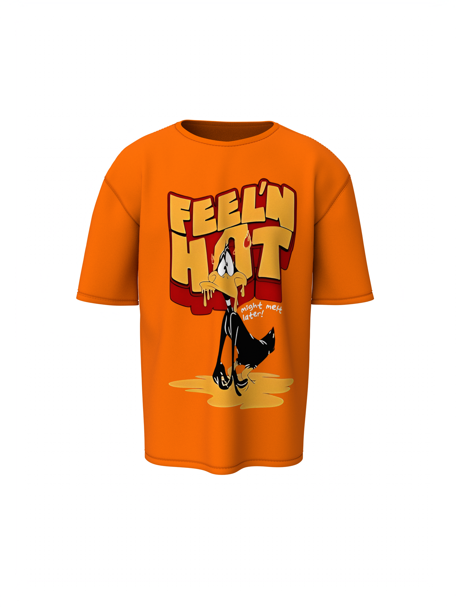 Duck Orange Cartoon Oversized T-Shirt Stylish Everyday Wear