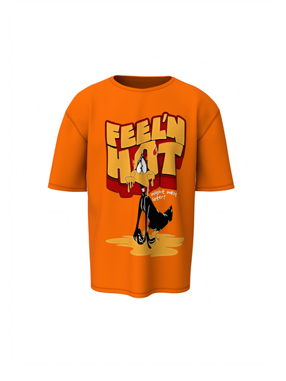 Duck Orange Cartoon Oversized T-Shirt Stylish Everyday Wear
