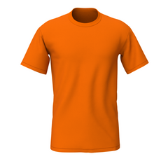 Plain round neck t-shirt - s / orange / men’s
