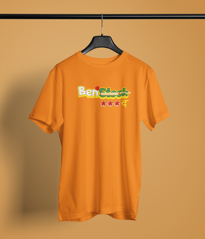 Benstock Unisex Orange Round Neck T-Shirt Comfortable Wear