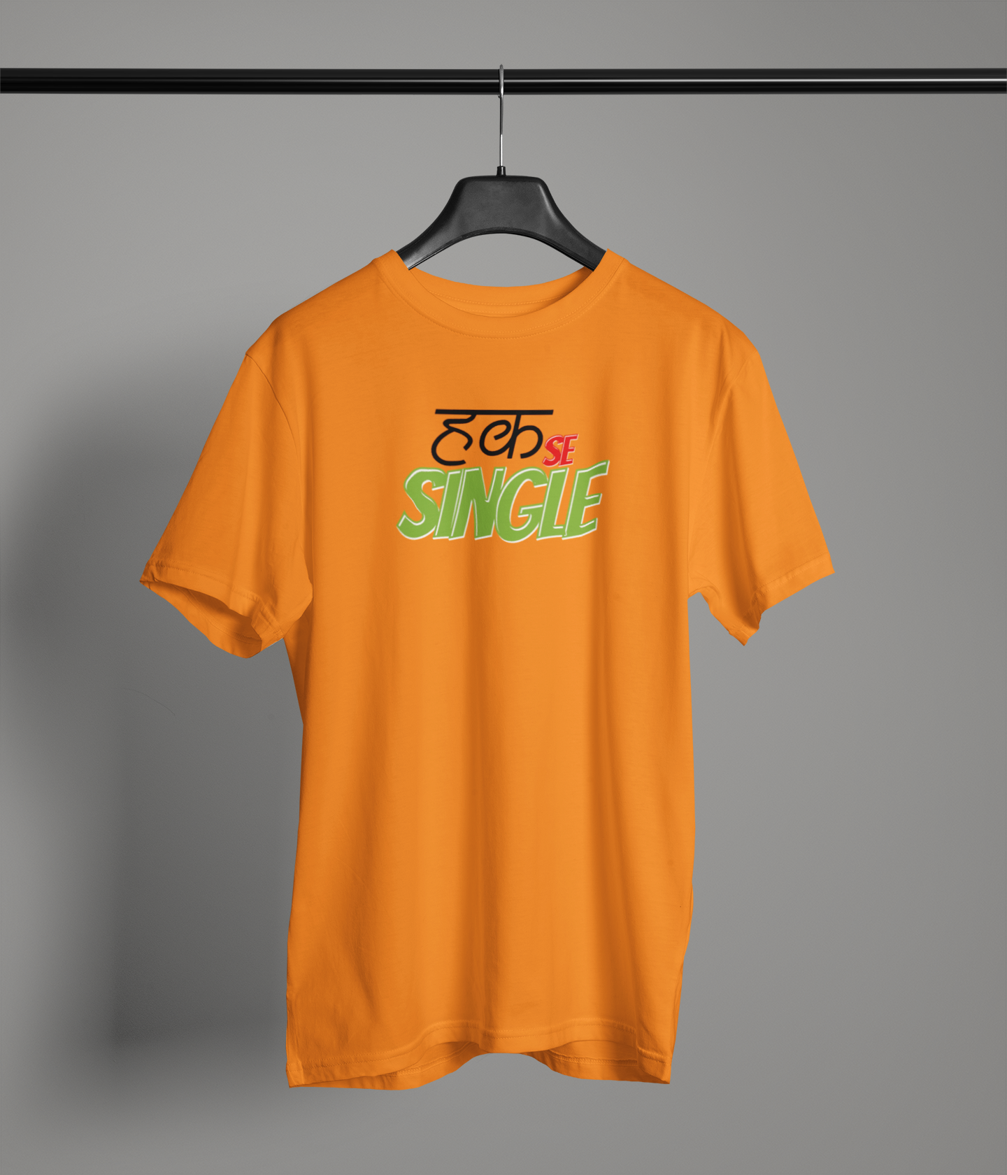 Hak Se Single Unisex Orange Round Neck T-Shirt | Desi Graphic