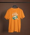 Nusta Paisa Unisex Orange Round Neck T-Shirt | Desi Graphic