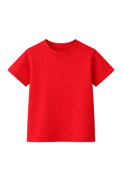 Red Bulk Kids Round Neck Half Sleeve T-Shirt Durable T-shirt