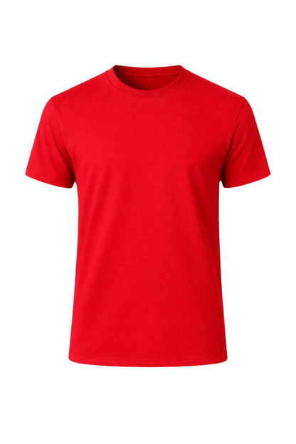 Red Bulk Unisex Round Neck Half Sleeve T-Shirt