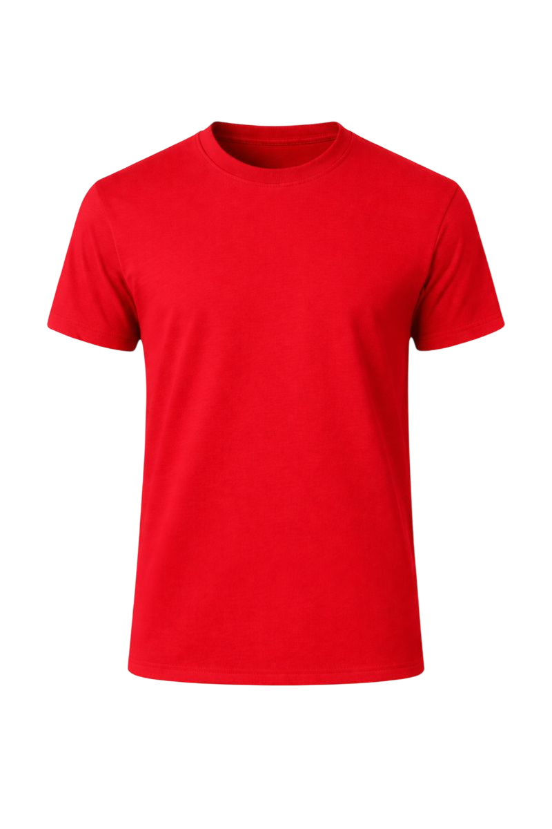 Red Bulk Unisex Round Neck Half Sleeve T-Shirt