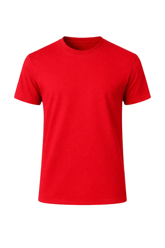 Red Bulk Unisex Round Neck Half Sleeve T-Shirt