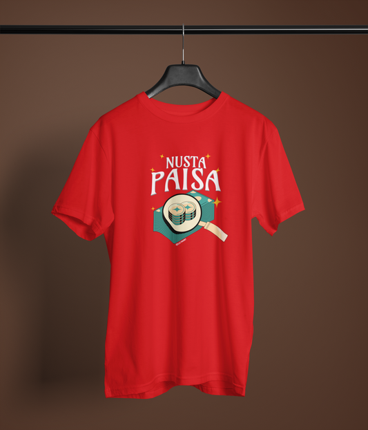 Nusta Paisa Unisex Round Neck T-Shirt | Desi Graphic