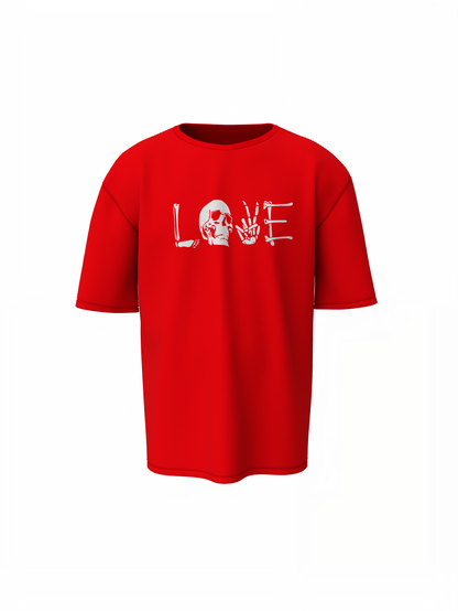 Skeleton Love Oversized T-Shirts Trendy Love Skeleton Design