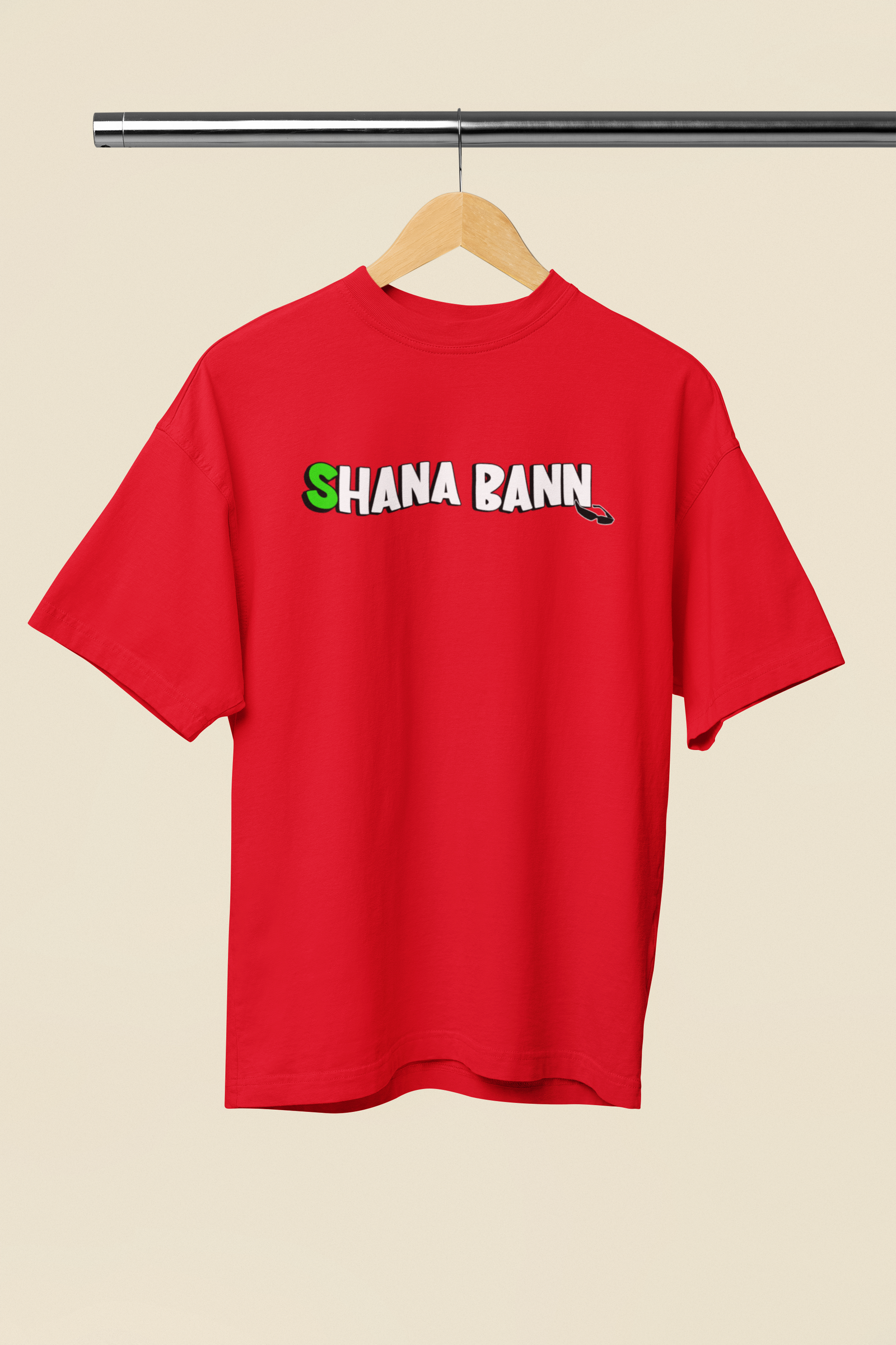 Shana Ban Graphic Red Oversized Unisex T-Shirt Bold Streetwear Look