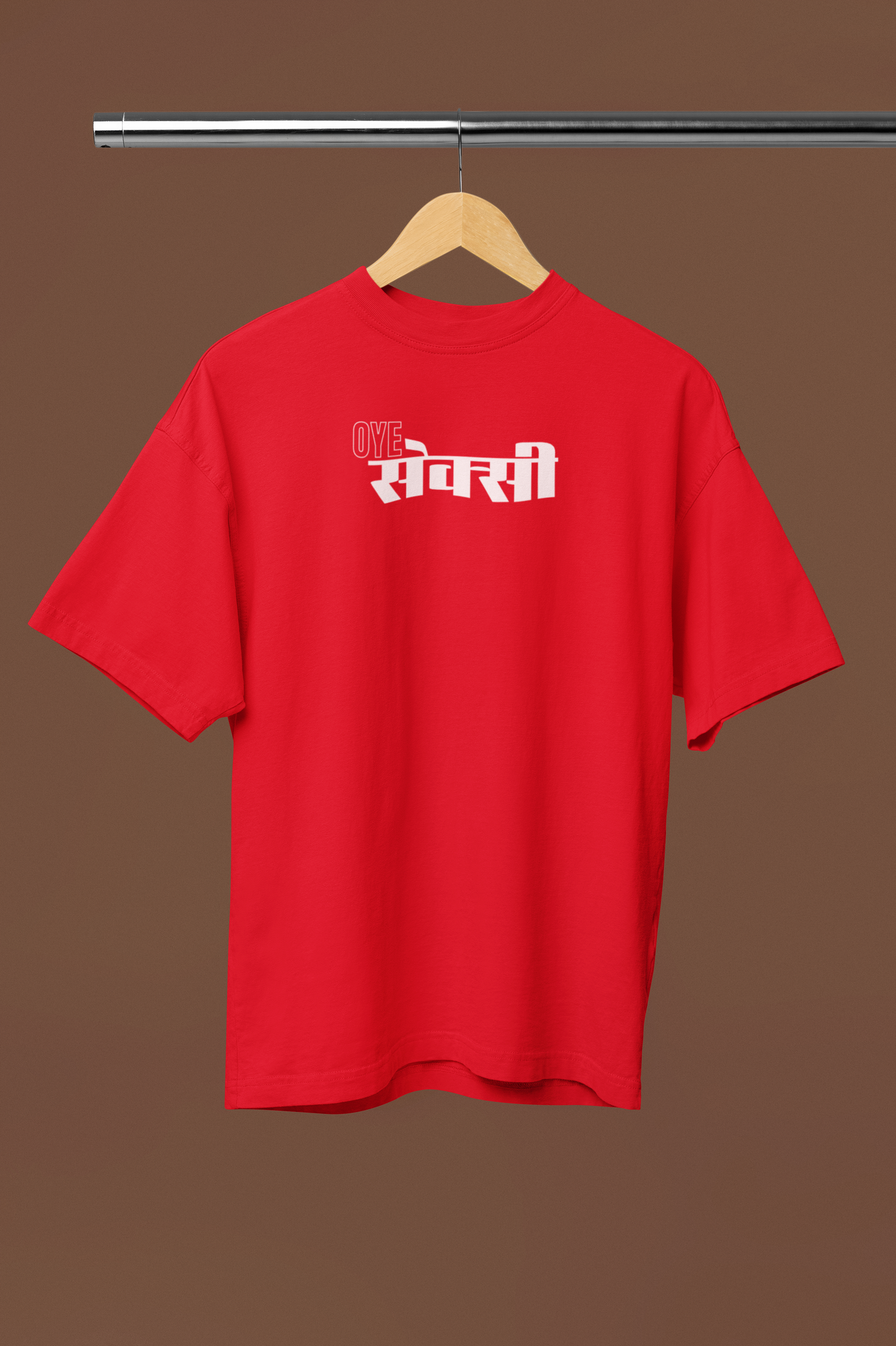 Oye Sexii Graphic Desi Red Oversized Unisex T-Shirt