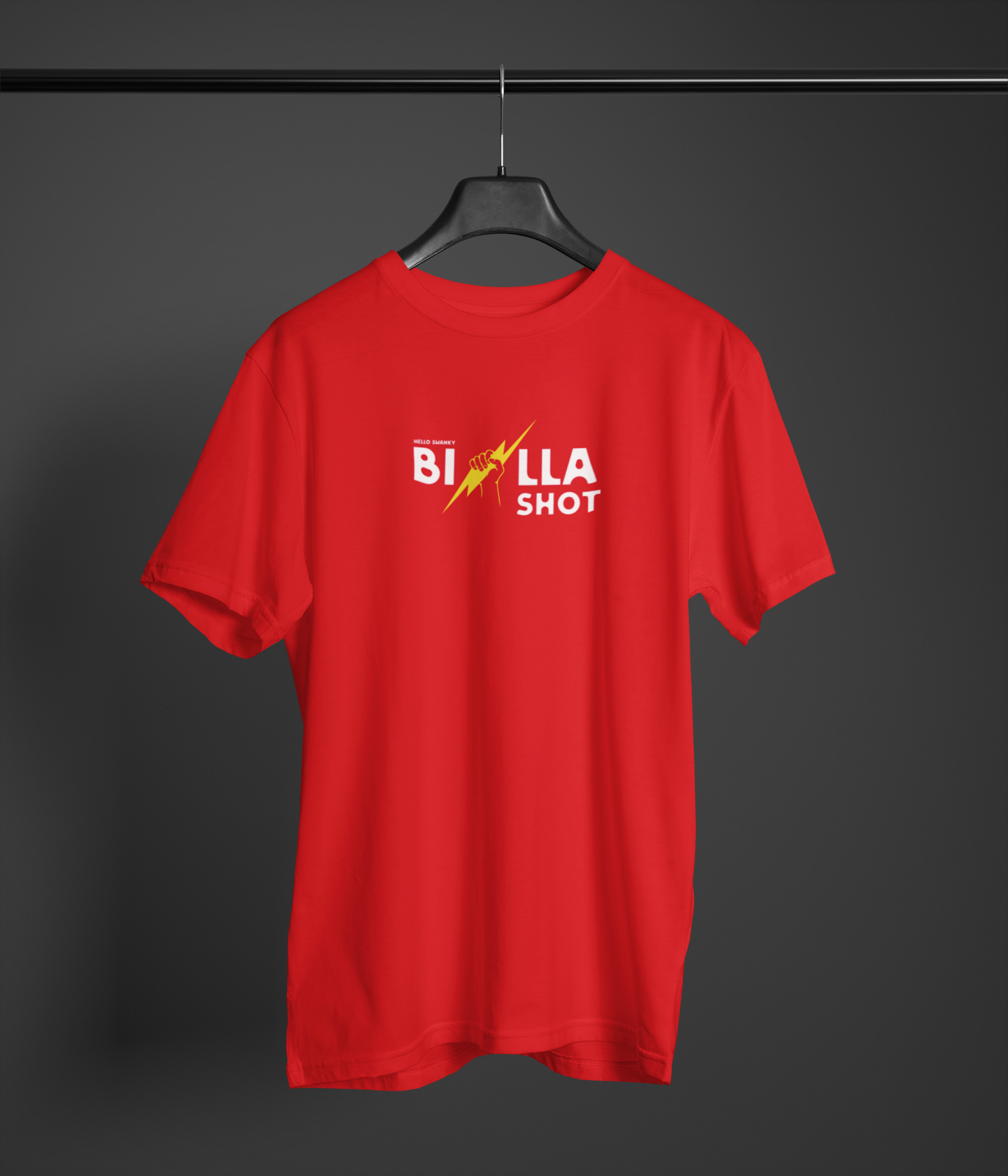 Billa Shot Unisex Red Round Neck T-Shirt | Desi Graphic