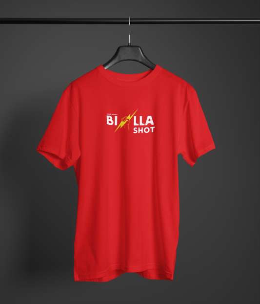 Billa Shot Unisex Red Round Neck T-Shirt | Desi Graphic