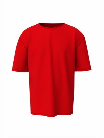 Plain oversized t-shirt - s / red