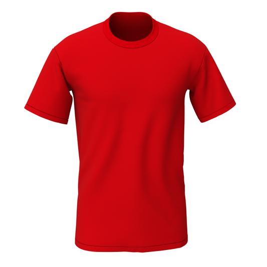Plain round neck t-shirt - s / red / men’s