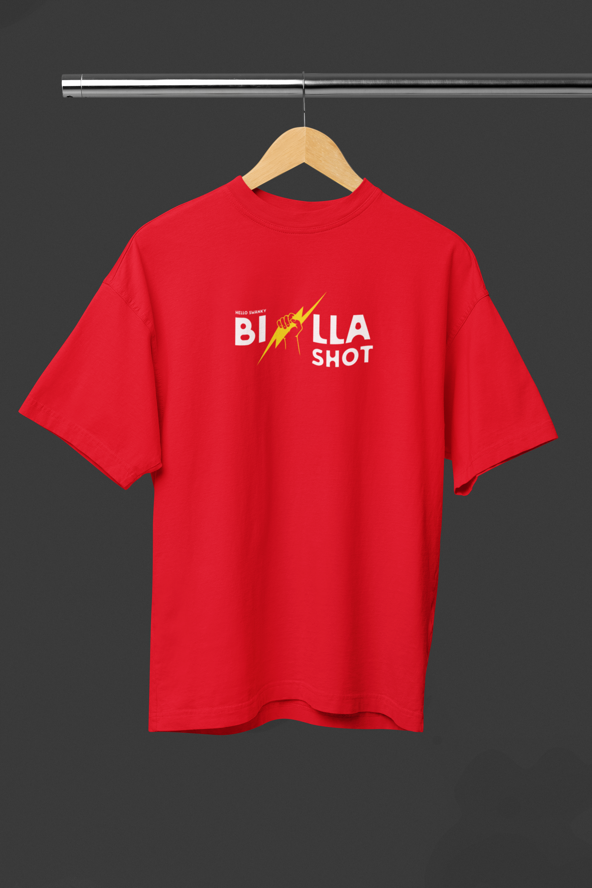 Billa Shot Red Oversized Unisex T-Shirt | Desi Graphic