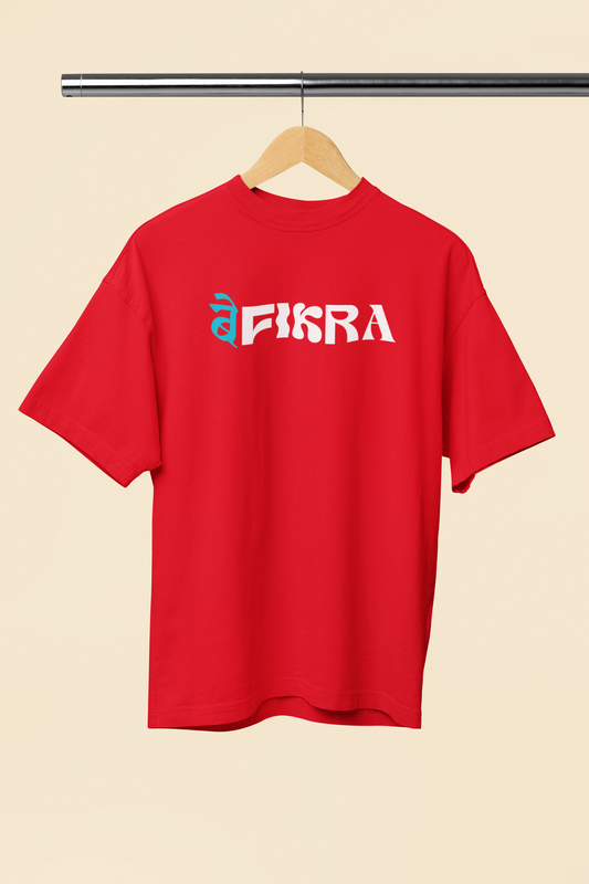 Befikra Red Oversized Unisex T-Shirt Stylish Desi Graphic