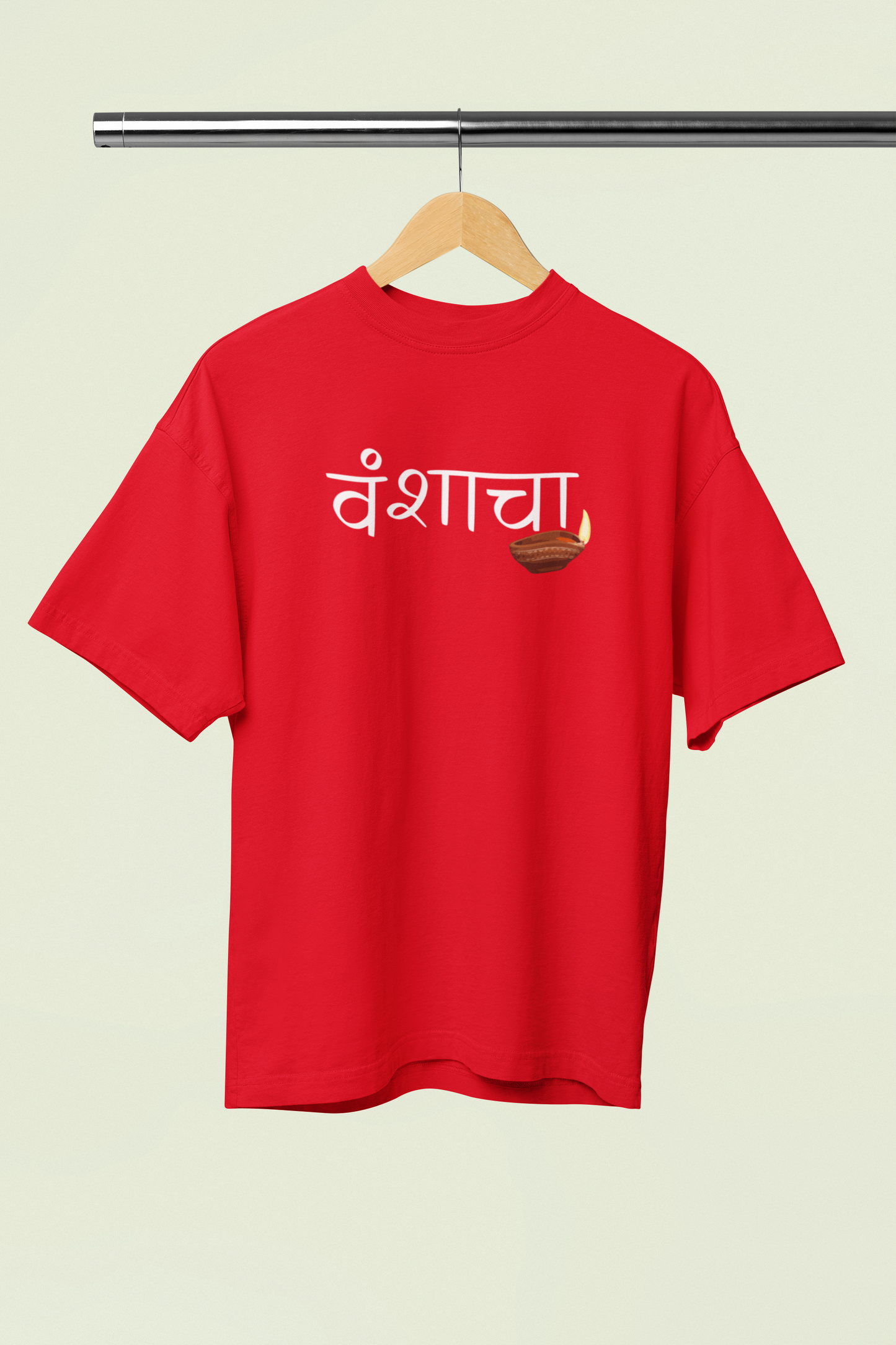 Vanshacha Diva Red Oversized Unisex T-Shirt Marathi Art Style