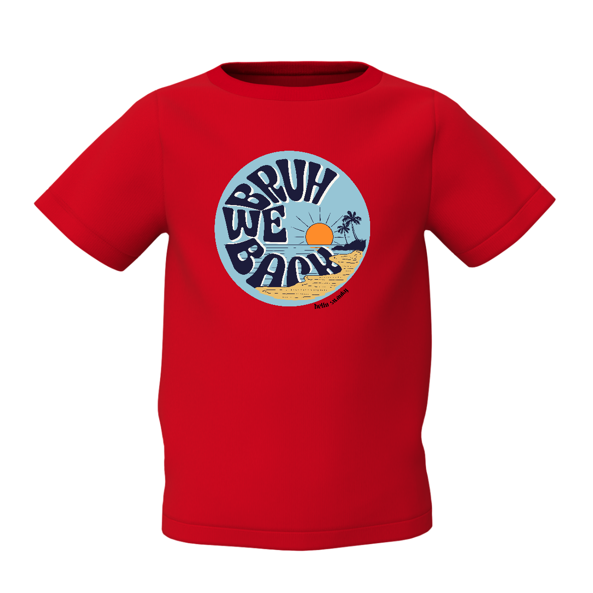 Bruh We Back Graphic Kidƒ??s Red Printed T-Shirt