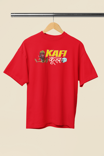 Kafi Cool Red Oversized Unisex T-Shirt | Desi Graphic