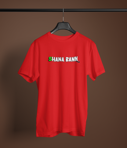 Shana Ban Unisex Red Round Neck T-Shirt | Fiery Desi Graphic Edition