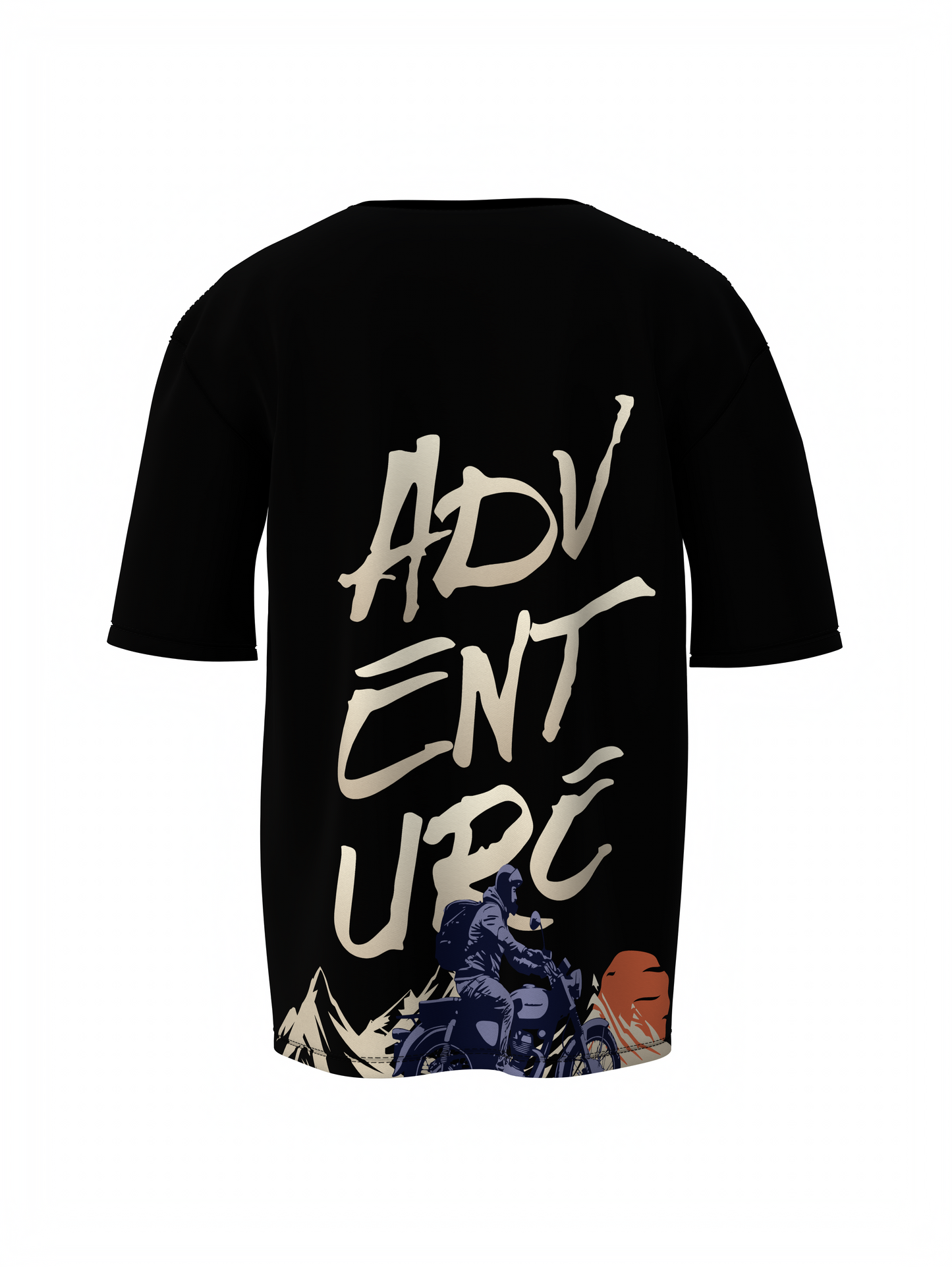 Adventure Graphic Unisex Black Oversized T-Shirt Trendy