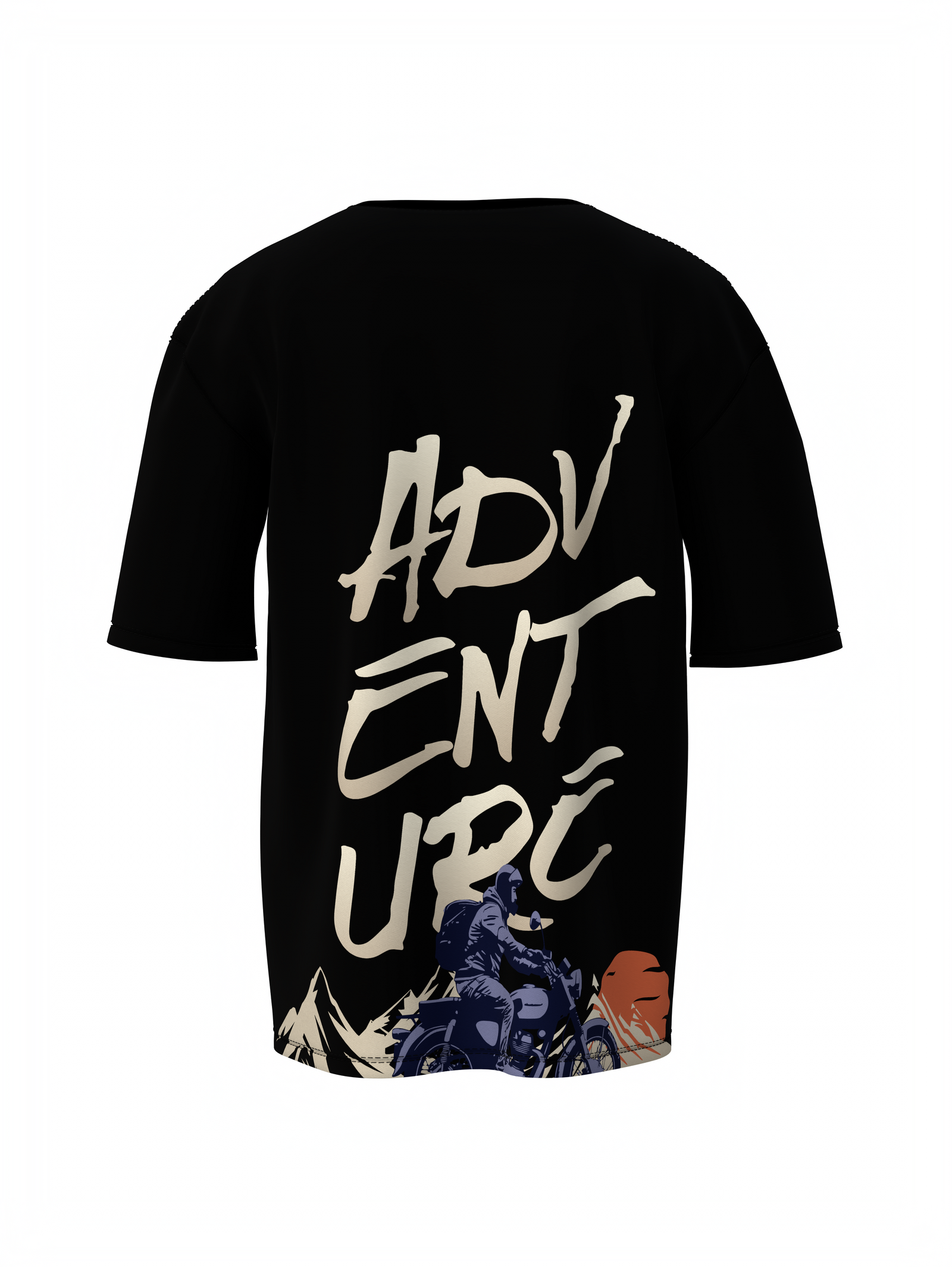 Adventure Graphic Unisex Black Oversized T-Shirt Trendy