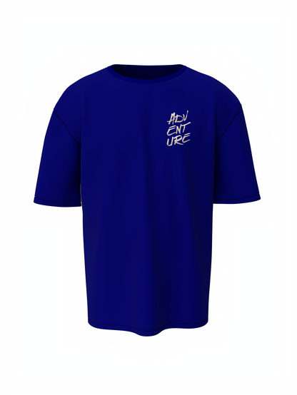 Adventure Graphic Unisex Blue Oversized T-Shirt Trendy
