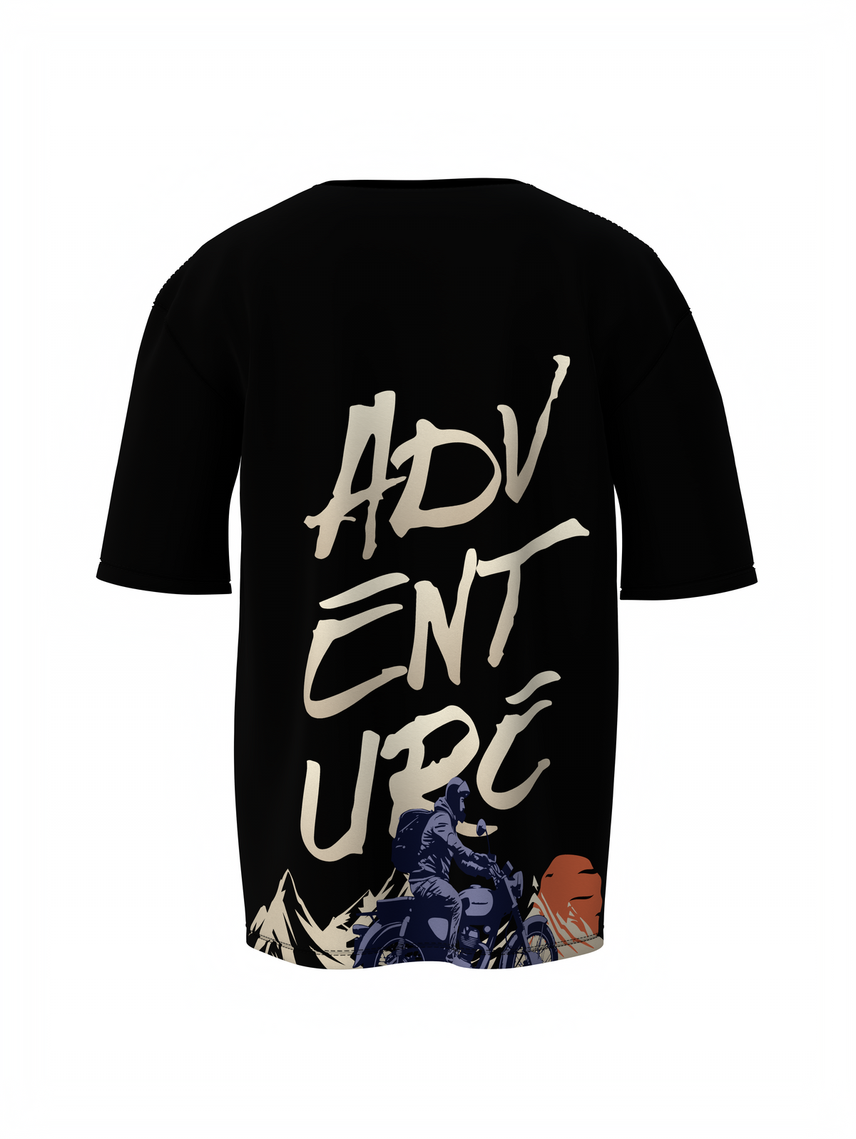 Adventure Graphic Unisex Black Oversized T-Shirt