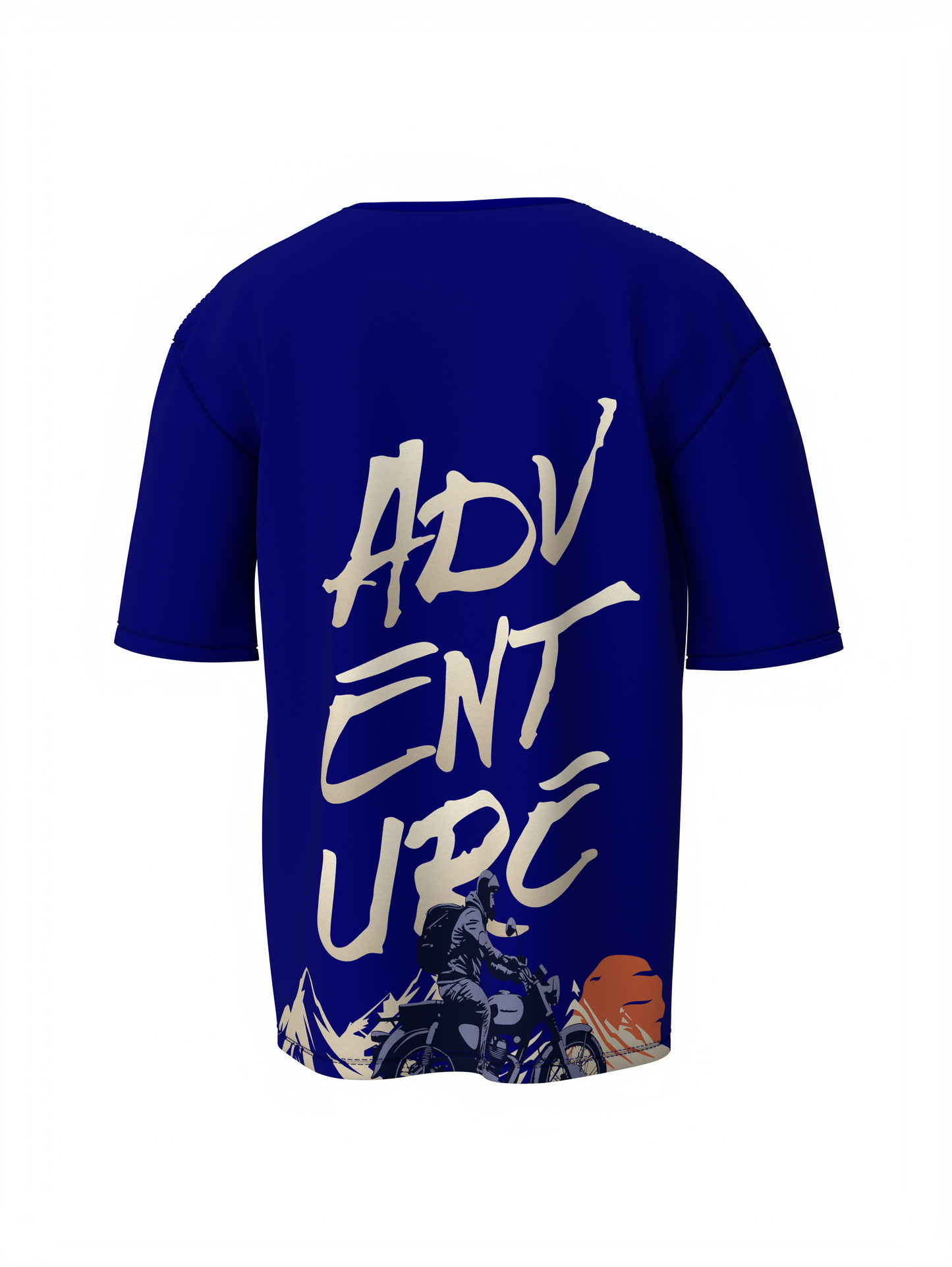 Adventure Graphic Unisex Blue Oversized T-Shirt Trendy