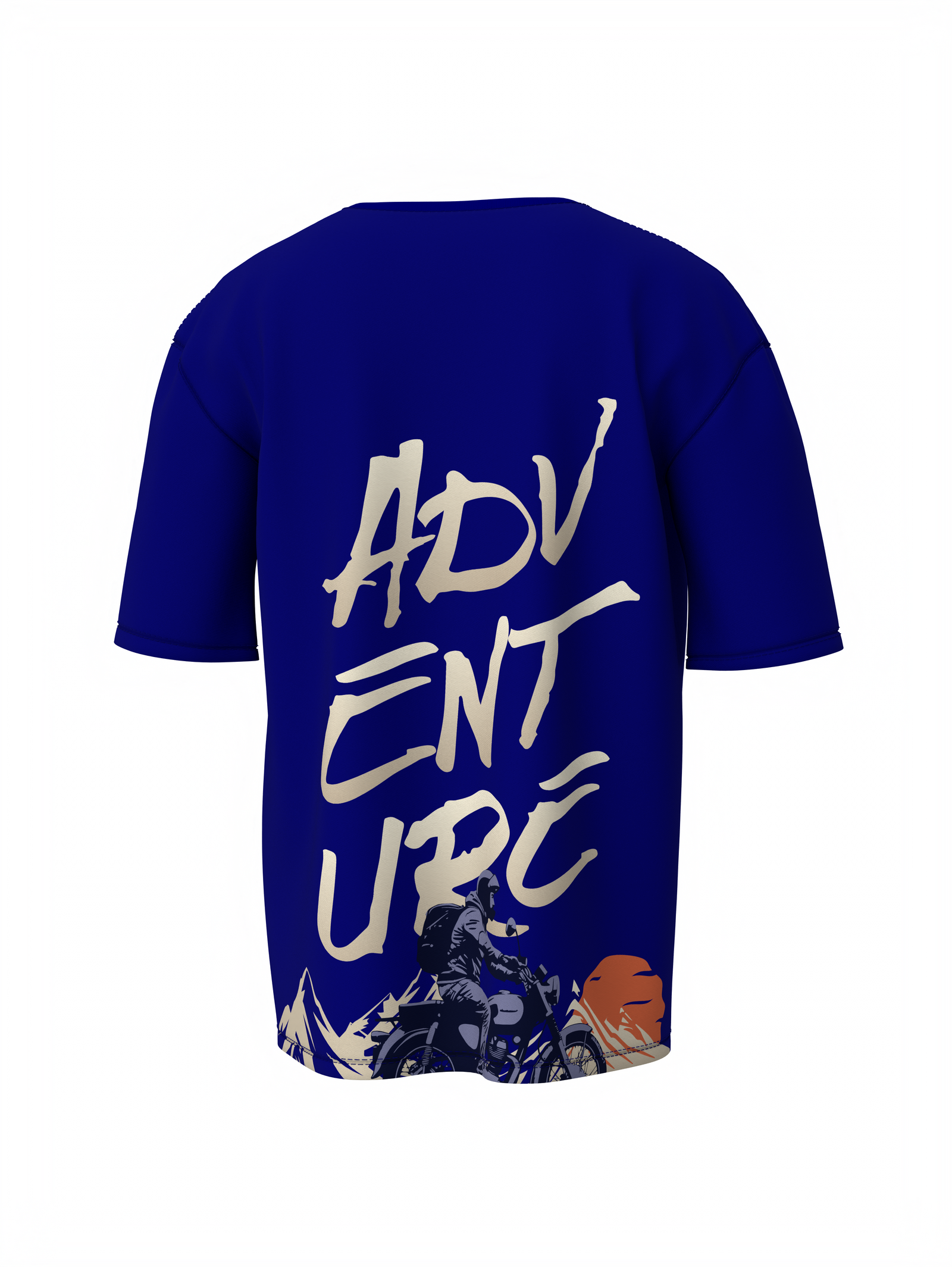Adventure Graphic Unisex Blue Oversized T-Shirt Trendy