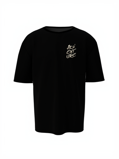 Adventure Graphic Unisex Black Oversized T-Shirt Trendy