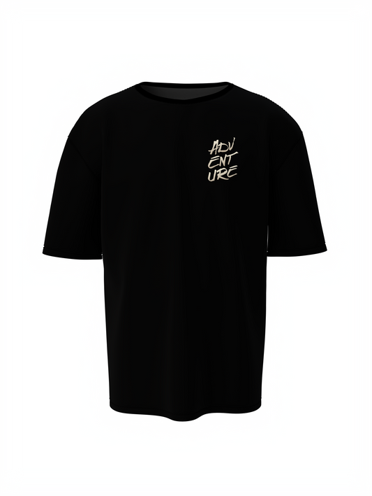 Adventure Graphic Unisex Black Oversized T-Shirt Trendy