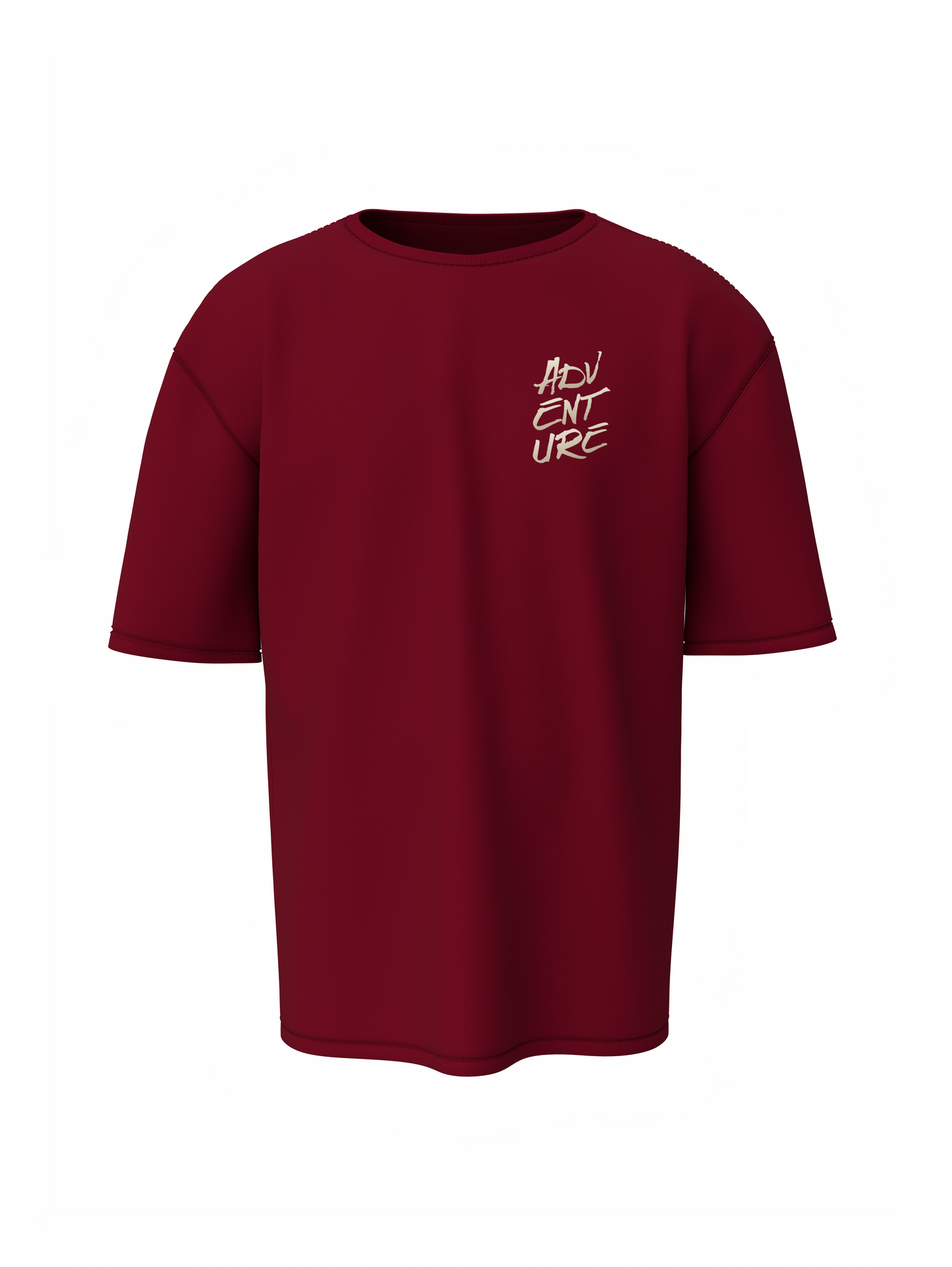 Adventure Graphic Unisex Maroon Oversized T-Shirt Style